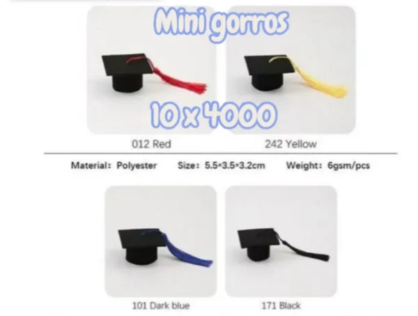 Mini Gorros de Graduación